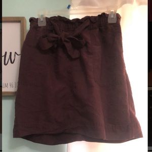 Plum paper bag skirt